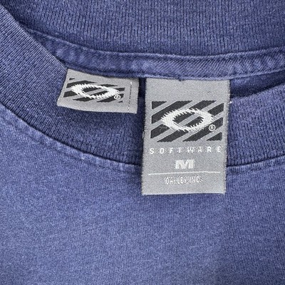 Vintage 90's Oakley Software Flame Logo T Shirt Dark Blue Size M