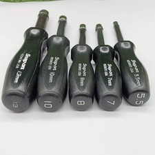 Snap-on Nddm Series Metric 6pt Black Hard Handle Nut Driver Tool 5pc Set Used