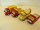 4 VINTAGE TONKA MINI , CEMENT TRUCK & DUMP TRUCK 55040 lot of 2
