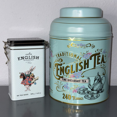 Traditional English Tea tins Victorian Breakfast tea *Set Of 2* Storage Empty