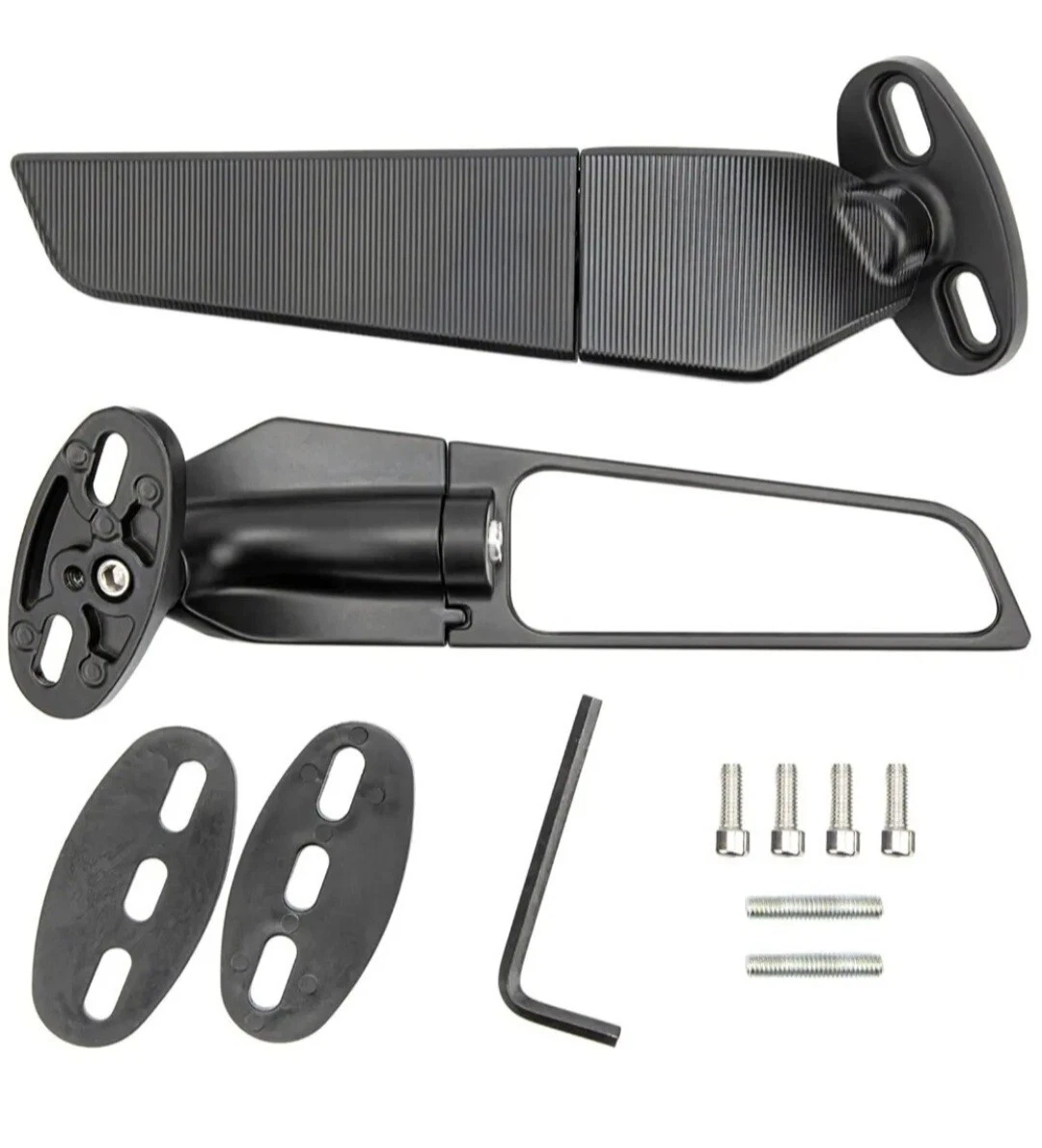 Max ProTaper Motorcycle Rearview Mirror Wind Wing, 2pcs Adjustable Rotating Side