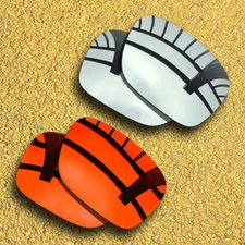 US 2 Pairs Polarized Lenses Replacement for-Oakley Holbrook Mix-Silver&Red