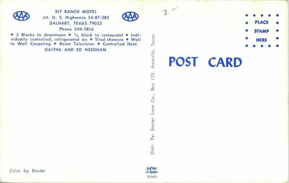 1950'S. XIT RANCH MOTEL. DALHART, TX. POSTCARD xz6 eBay