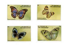 St. Vincent 2001 - Butterflies, Insects - Set of 4 Stamps - Scott #2910-13 - MNH