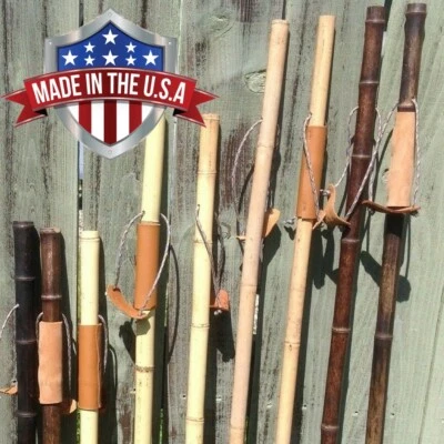 JESUS REIGNS USA 100% Bamboo Wood Walking Stick, Hiking Staff, Handmade in USA