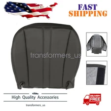 For 03-16 Chevy GMC C Series Driver Bottom Leather Seat Cover Dark Pewter Gray