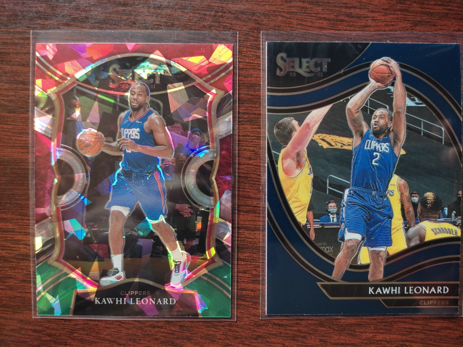 2020-21 Select KAWHI LEONARD COURTSIDE  CONCOURSE RED WHITE GREEN PRIZM CLIPPERS