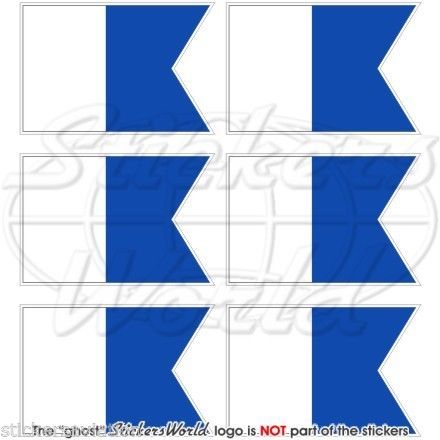 Scuba Alpha Dive Flagge Vinyl-Aufkleber (10x6.7 Cm) – Wasserfest, Laminiert + 2 Bonus-Aufkleber
