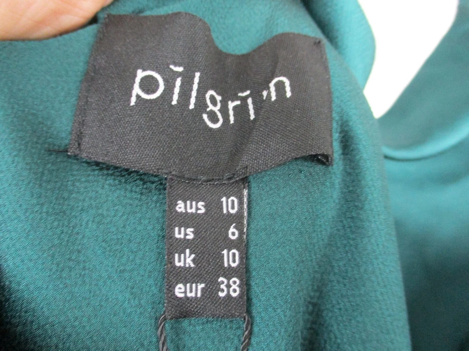 Pilgrim womens maxi dress Francine 10 new one shoulder dark green strappy - image 4 of 4