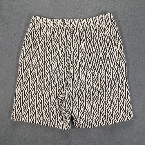 Pantalones Cortos Zara Para Hombre Pequeños Gris Blanco Cordón Estampado Geométrico Informales Verano - Imagen 2 de 5
