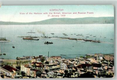 39830432 - Gibraltar Port British, American and Russian Fleets 1909 10ss9