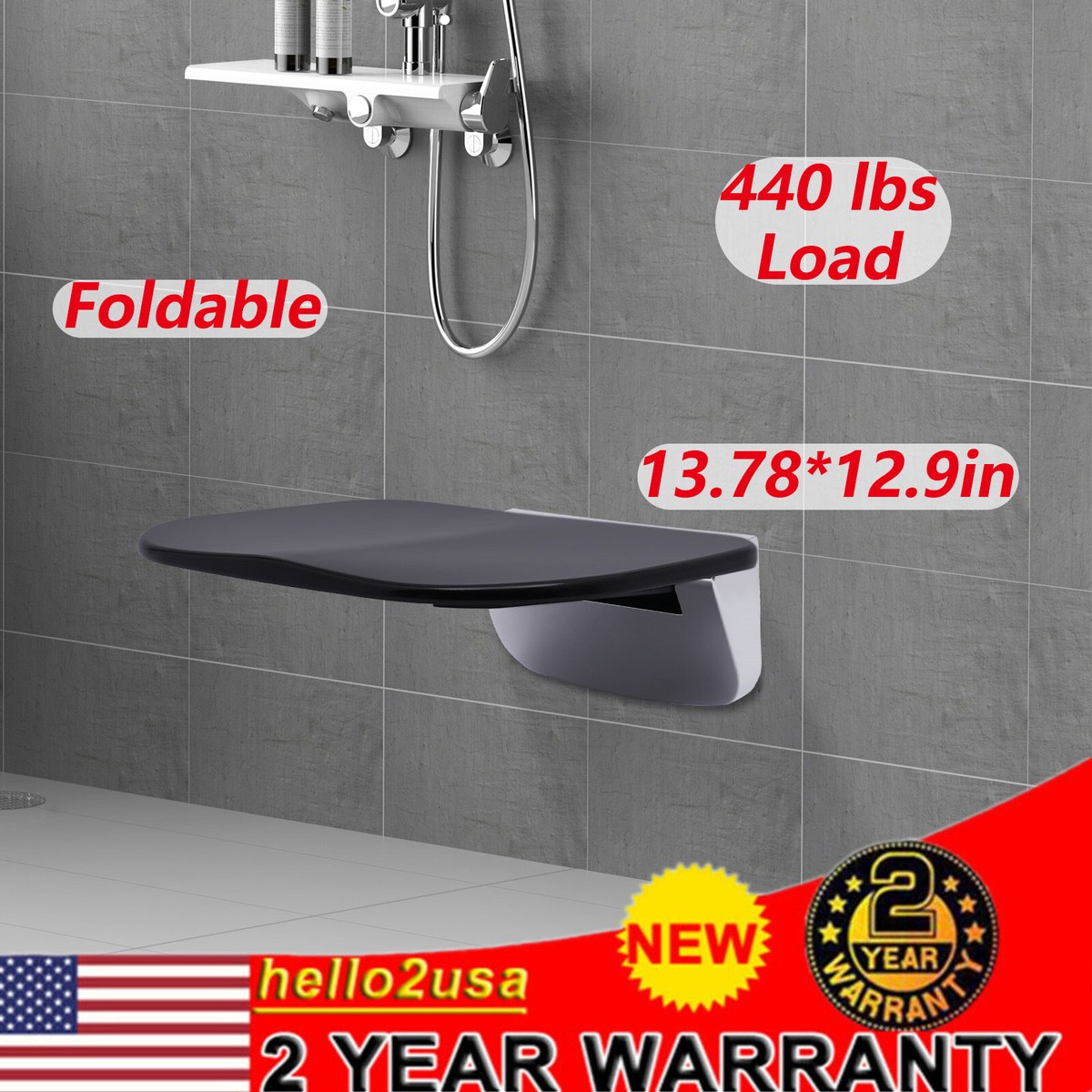Compact Contemporary Teak Shower Stool in Gray Finish Compact Contemporary Teak Shower Stool in Gray Finish