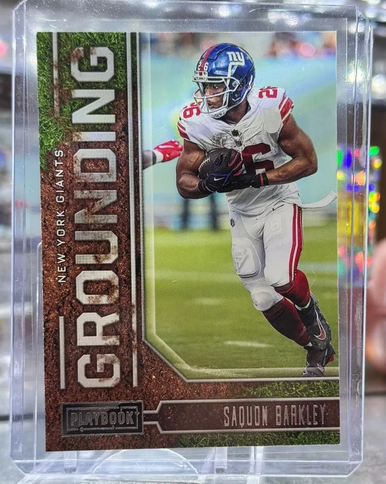 2022 Panini Playbook Saquon Barkley GROUNDING SP Insert Giants Eagles - Image 3 of 4