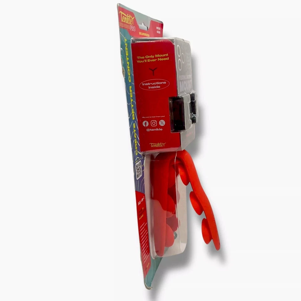 Tenikle Pro Flexible Tripod Bendable Suction Cup Camera & Phone Mount Red NEW - Image 3 of 4