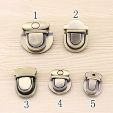 2 x Closure Catch Lock Tuck Clasp Fastener For Leather Bag Metal Bronze Retro