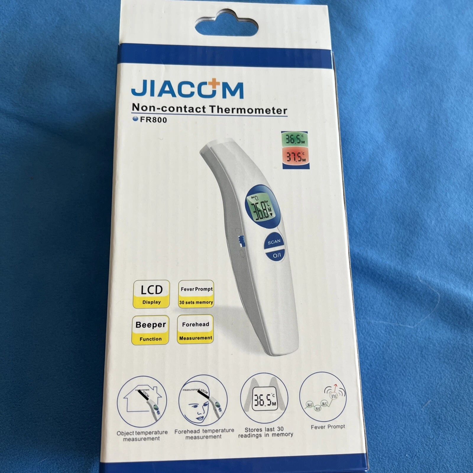 BNWB Original JIACOM DIGITAL NON-CONTACT INFRARED THERMOMETER/WHITE (FR800)