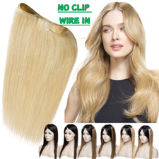 Thick Wire in One Piece Invisible Clip in Human Hair Extensions Highlight Weft A