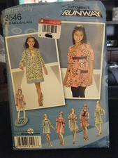 Simplicity 3546 Project Runway Girl's Dresses Pattern - Size 6 Chest 24