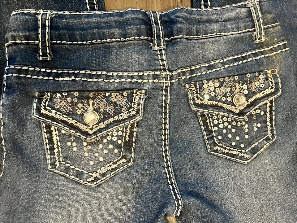 Kidcore Bedazzled Xhilaration Blue Jeans Girls Size 10 - Image 4 of 4