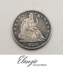 1857-O Seated Liberty Half Dollar - AU/AU+ Details, attractive dark toning