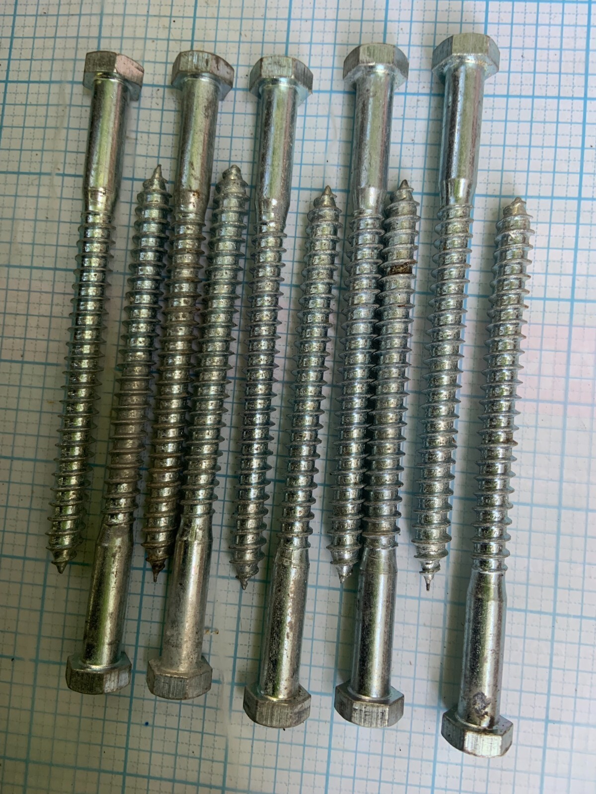 10 Hex Head 3/8 x 5" Lag Bolts Zinc Plate Wood Screws eBay