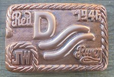 John Wayne 1946 RED RIVER logo '40s movie"JW" 2-TONE BRUSHED COPPER FINISH