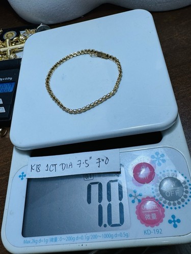 750 K18 18K Japan Gold 1Carat Diamond Tennis Bracelet 19cm 7.5” Long 3.8mm 7g - Picture 16 of 24
