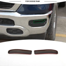 2pc Smoked Black Front Fog Light Lamp Cover Trim Bezels For Dodge RAM 1500 2018+