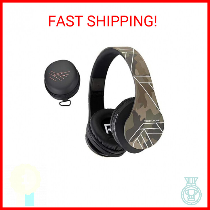 PowerLocus Wireless Over-Ear Bluetooth Headphones with Foldable Design and Stereo Sound-image