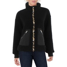 Levi Strauss & Co. Womens Black Faux Fur Sherpa Pockets Teddy Coat Xs Bhfo 0135