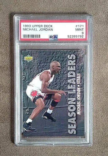 1993-94 Upper Deck Michael Jordan Season Leaders Steals Card #171 ~ PSA 9 Mint
