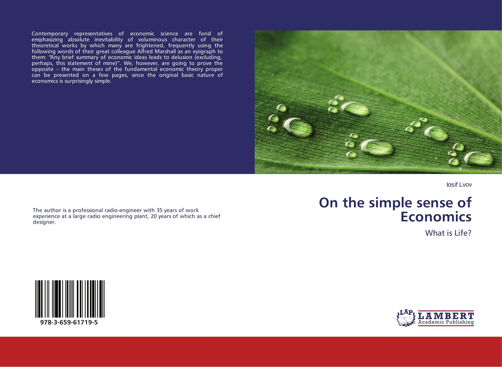 Thumbnail - On The Simple Sense Of Economics What Is Life? Iosif Lvov Taschenbuch