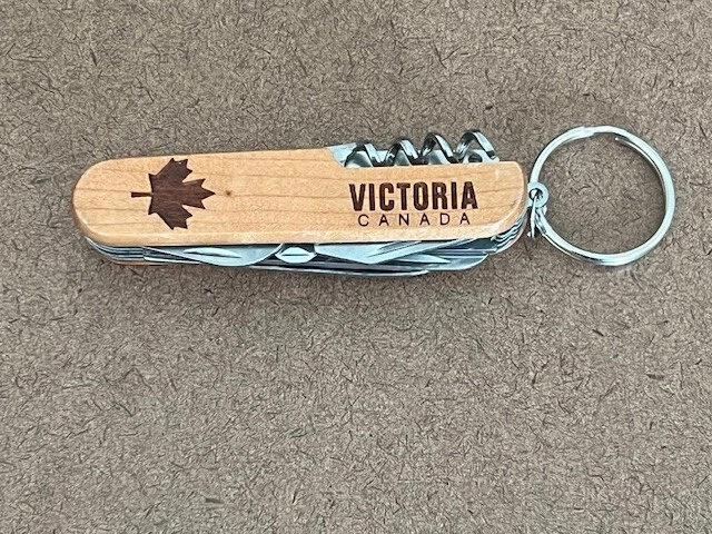 Multi Tool 3.5” Pocket ENGRAVED Victoria Canada FWOOD HANDLE - Great condition