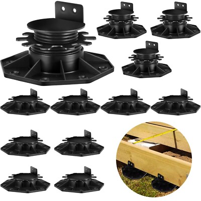 Adjustable Deck Support Pedestals Deck Foundation Base Support, 10 Pcs