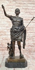 Statuina scultura bronzo fuso caldo Giulio Cesare extra large figura marmo deco