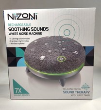 Nizoni Rechargeable Soothing Sounds White Noise Machine 7 Sound 8 Light Modes