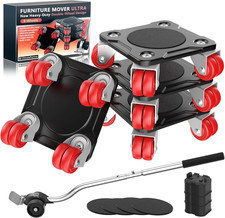 Furniture Mover Ultra with 8 Wheels – Upgraded Double-Wheel Design, Carbon Steel