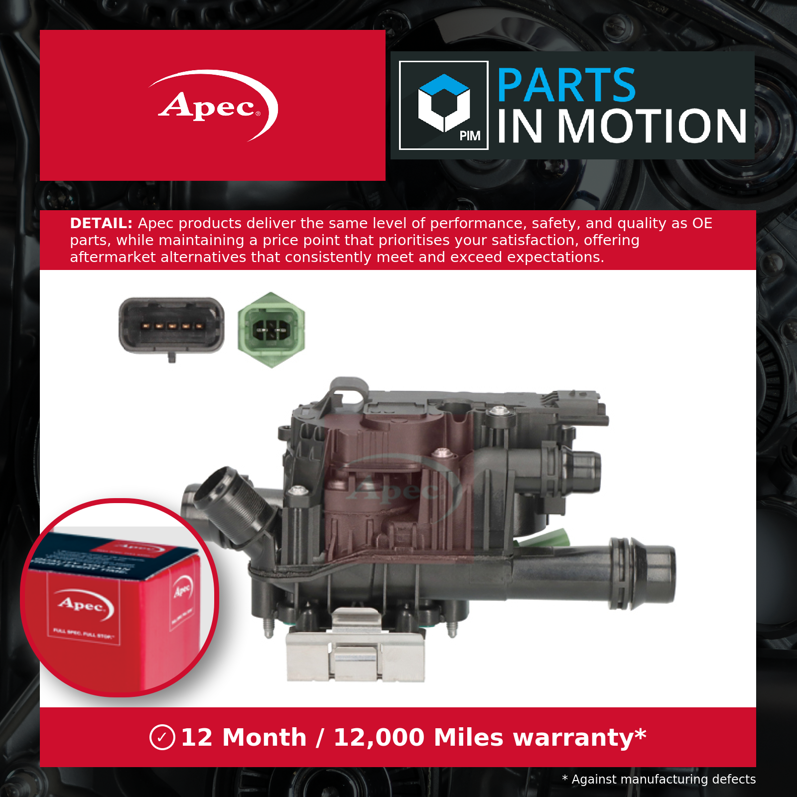 Coolant Thermostat fits PEUGEOT 301 1.6D 2014 on BHY(DV6FD) Apec Quality New - Image 34