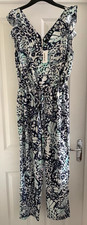Image of Wallis Butterfly Print Ruffle Sleeve Jumpsuit Size 16 BNWT