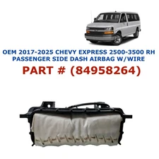 2017-2025 Chevy Express 2500-3500 RH Passenger side dash airbag 84958264