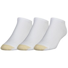GOLDTOE Men's Ultra Tec Performance No Show Socks, 3-Pairs, One Size, White