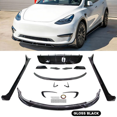 Fits Tesla Model Y 2020-2024 Fast Style Glossy Black ABS Full Body Kit Aerokit