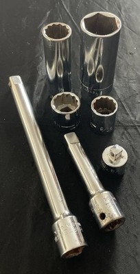 (7) Assorted Craftsman -V- Series 3/8'' Drive Sockets, Exts., Adapter | FREE S&H