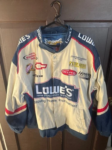 Vintage Jeff Hamilton Jimmie Johnson #48 NASCAR Jacket — XL + 2005 Pin - product listing photo
