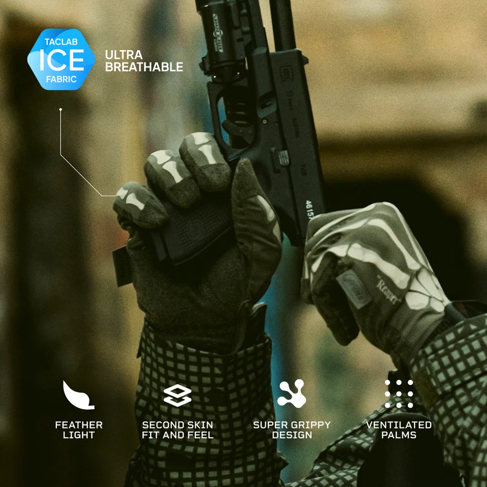 Guantes TACLAB Reaper Skeleton Range 8 Colores Delgados Ligeros Policía Militar Foto 4 de 4
