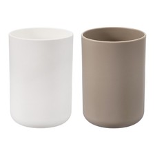 2 Pcs Bathroom Tumblers, 14oz Plastic Toothbr...
