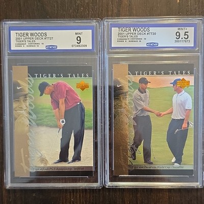 Upper Deck 2001 Tiger's Tales TT27 TT30 Tiger Woods Duval CCG Graded Cards Lot