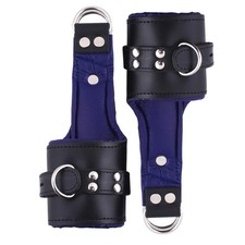 Set di bondage BDSM con manette in vera pelle di vacchetta, 2 pezzi, regolabile
