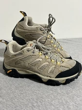 Merrell Moab Ventilator Shoes Womens Size 7.5 Taupe Hiking Trail Vibram QForm