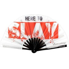 Here To Slay Large Bamboo Folding Clack Hand Fan for Raves Festivals LGBT